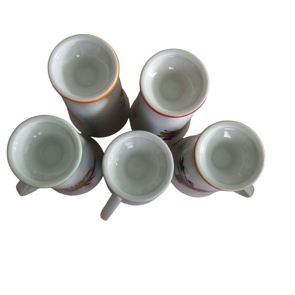 SOLD  Roberts Song Bird Irish Coffee Mugs Pedestal Tea Cups Set of 5 - Picture 16 of 16